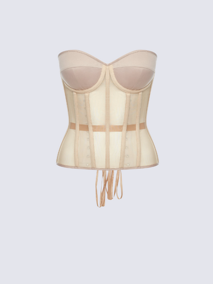 Fashion Ave Secret Form Black Sheer Corset Bra