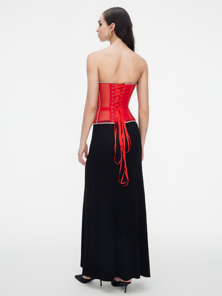Fashion Ave Rhinestone Trim Secret Form Corset