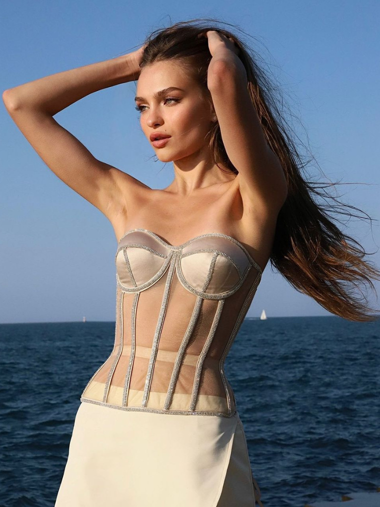 Fashion Ave Rhinestone Trim Secret Form Corset