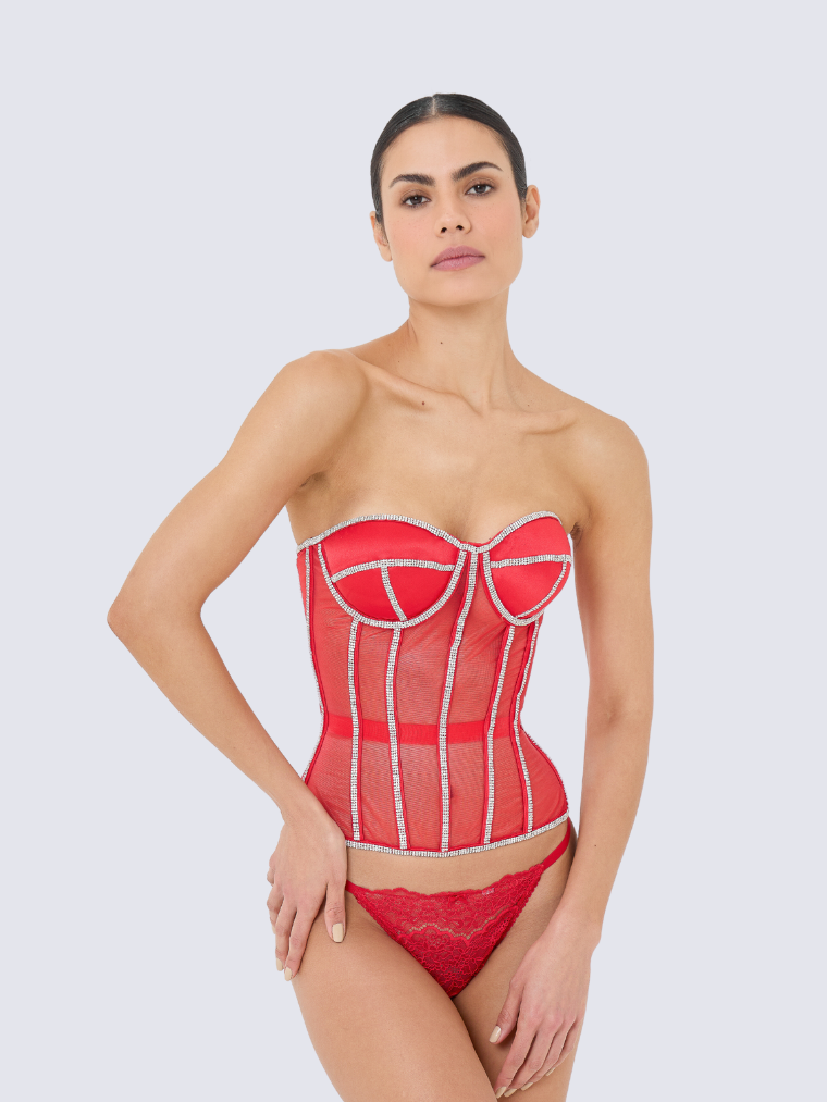 Fashion Ave Rhinestone Trim Secret Form Corset