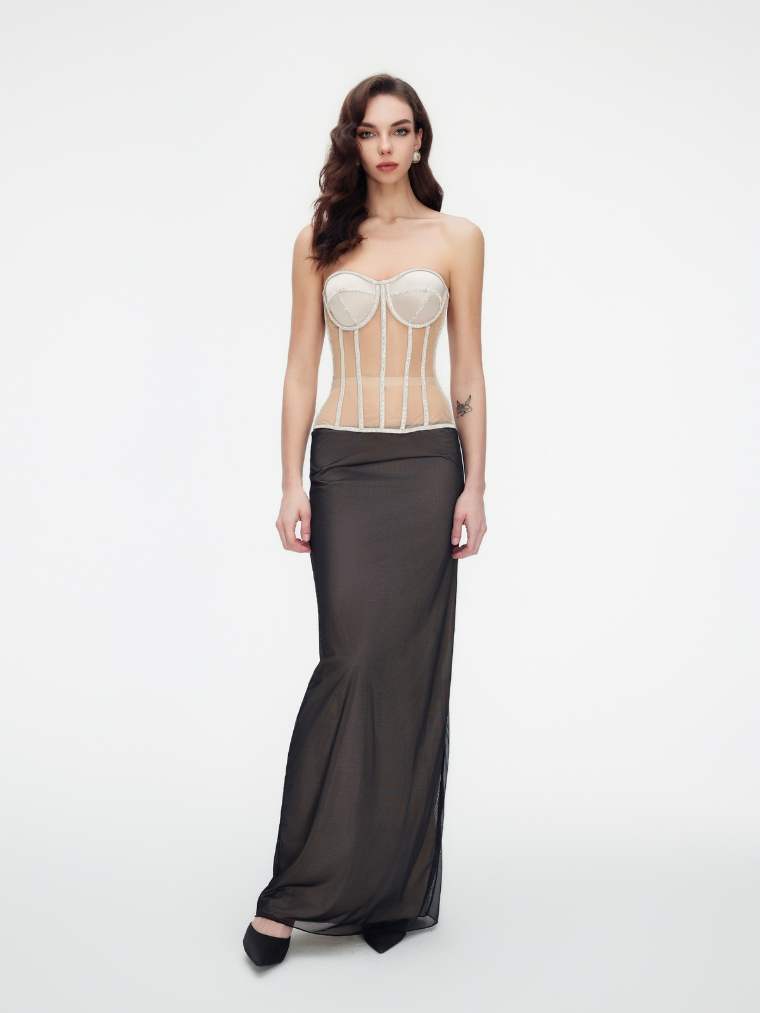 Fashion Ave Rhinestone Trim Secret Form Corset