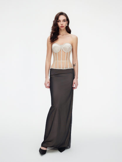 Fashion Ave Rhinestone Trim Secret Form Corset