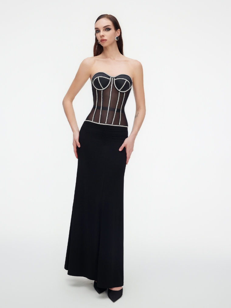 Fashion Ave Rhinestone Trim Secret Form Corset