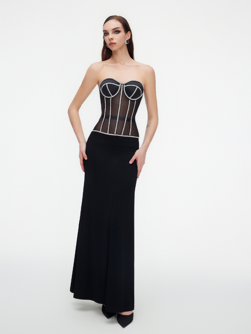 Fashion Ave Rhinestone Trim Secret Form Corset