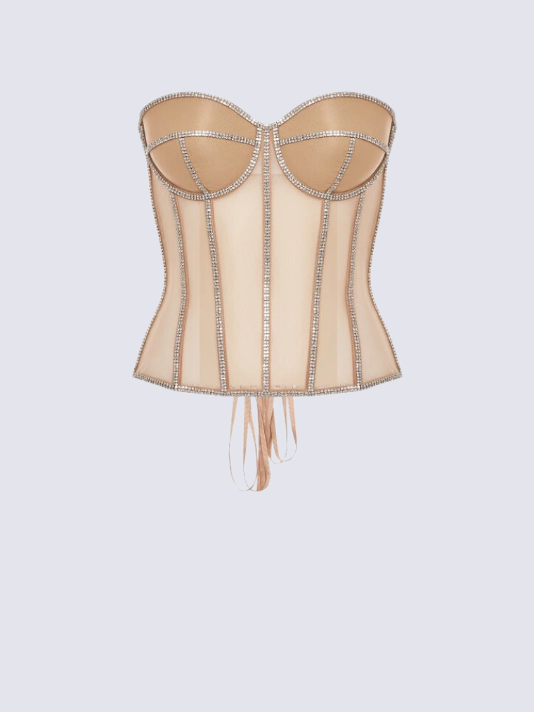 Fashion Ave Rhinestone Trim Secret Form Corset