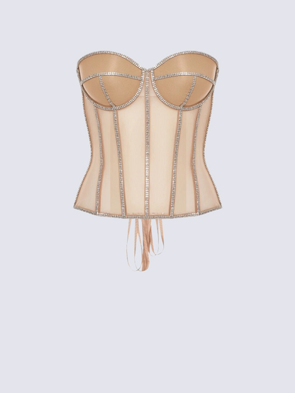 Fashion Ave Rhinestone Trim Secret Form Corset