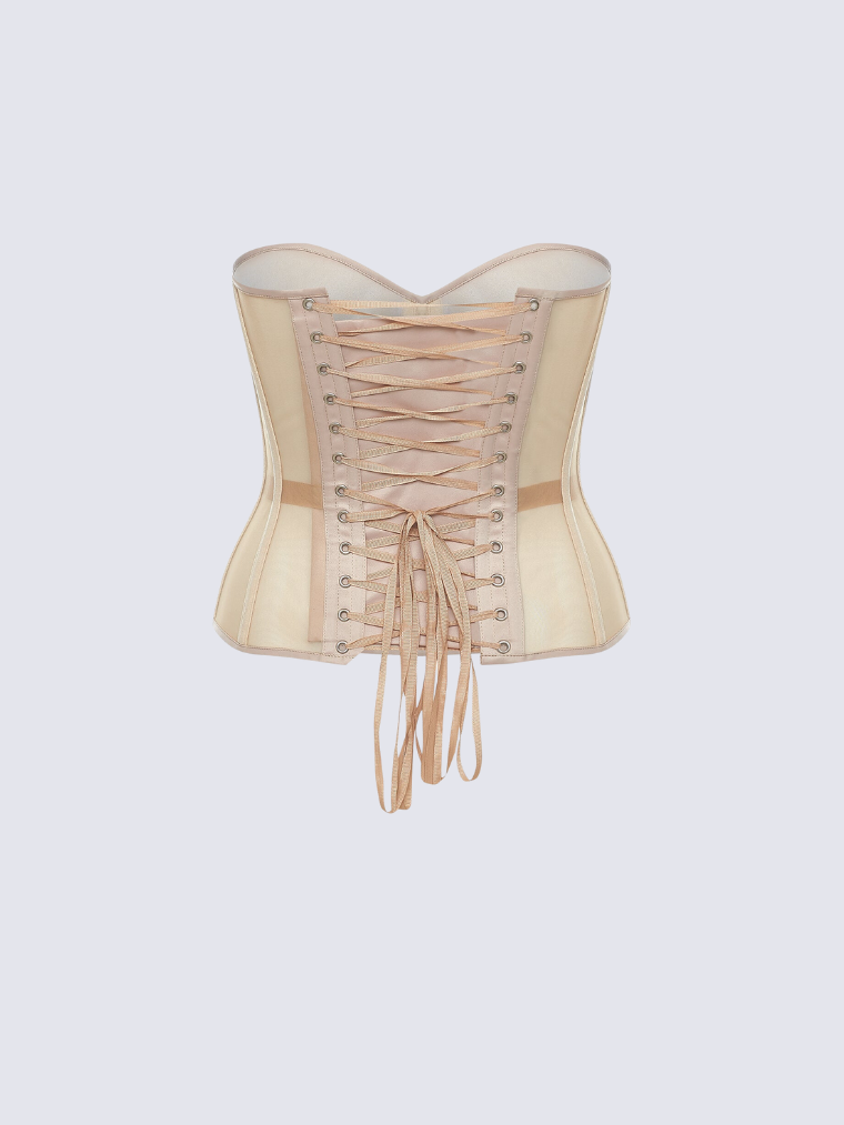 Fashion Ave Secret Form Black Sheer Corset Bra