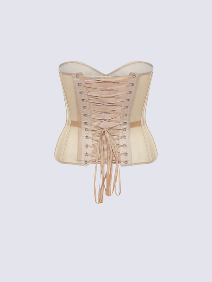 Fashion Ave Secret Form Black Sheer Corset Bra