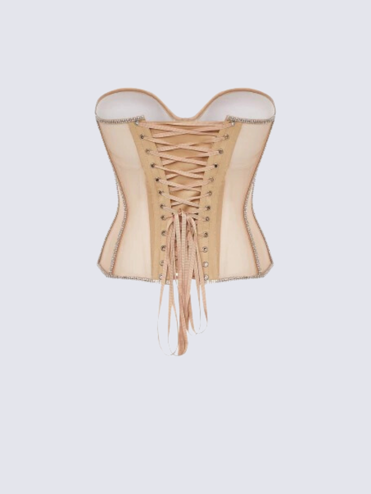 Fashion Ave Rhinestone Trim Secret Form Corset