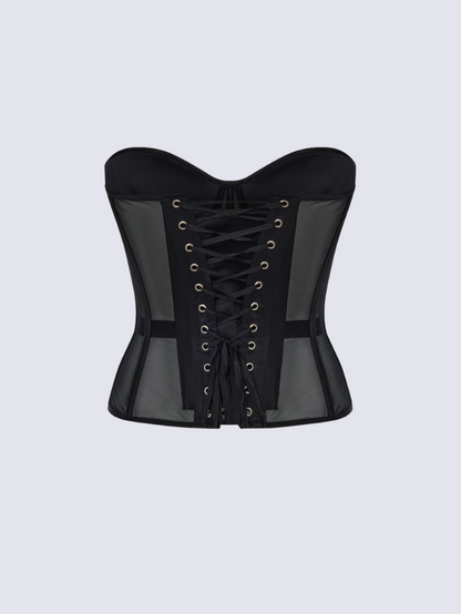 Fashion Ave Red Rhinestone Corset Top