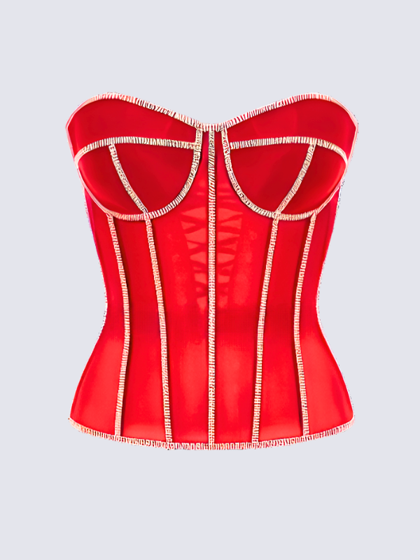 Fashion Ave Rhinestone Trim Secret Form Corset