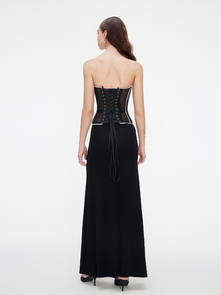 Fashion Ave Rhinestone Trim Secret Form Corset