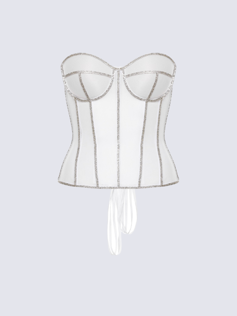 Fashion Ave Rhinestone Trim Secret Form Corset