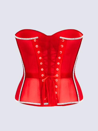 Fashion Ave Rhinestone Trim Secret Form Corset