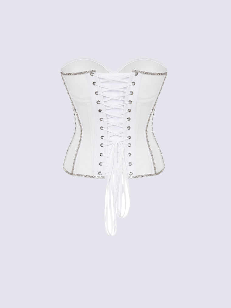 Fashion Ave Rhinestone Trim Secret Form Corset