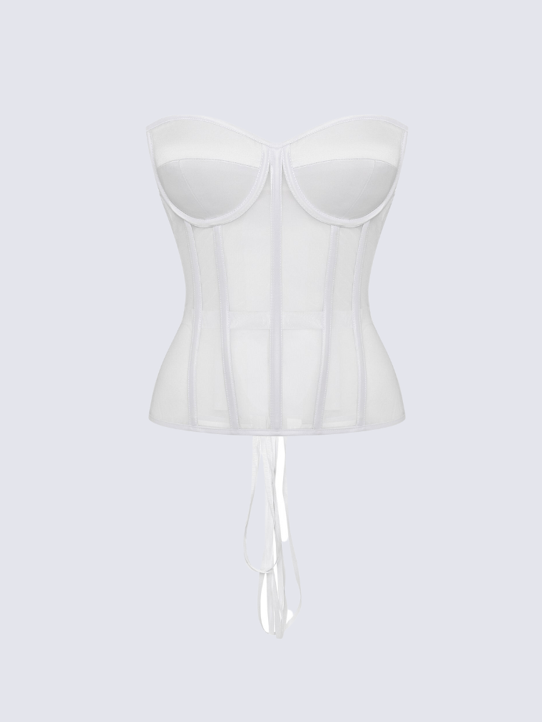 Fashion Ave Secret Form Black Sheer Corset Bra