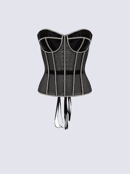 Fashion Ave Rhinestone Trim Secret Form Corset