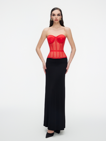 Fashion Ave Secret Form Black Sheer Corset Bra