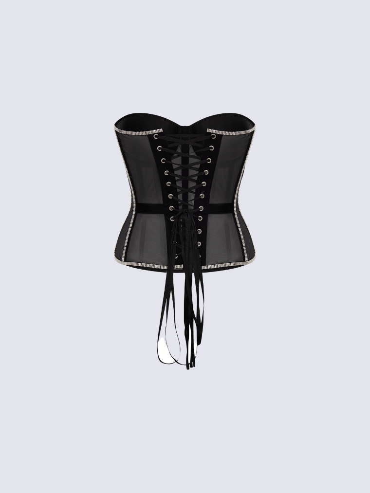 Fashion Ave Rhinestone Trim Secret Form Corset
