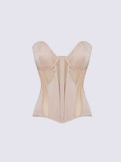 Fashion Ave Black Sheer Mesh Corset Top
