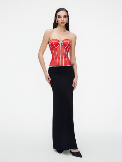 Fashion Ave Rhinestone Trim Secret Form Corset