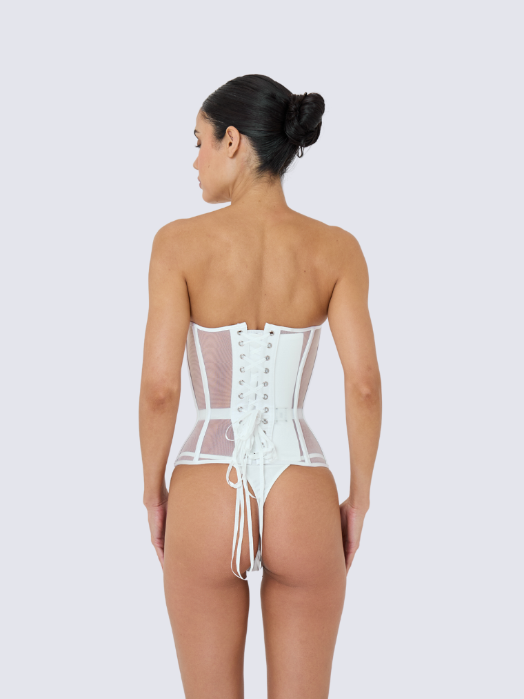 Fashion Ave Red Rhinestone Corset Top